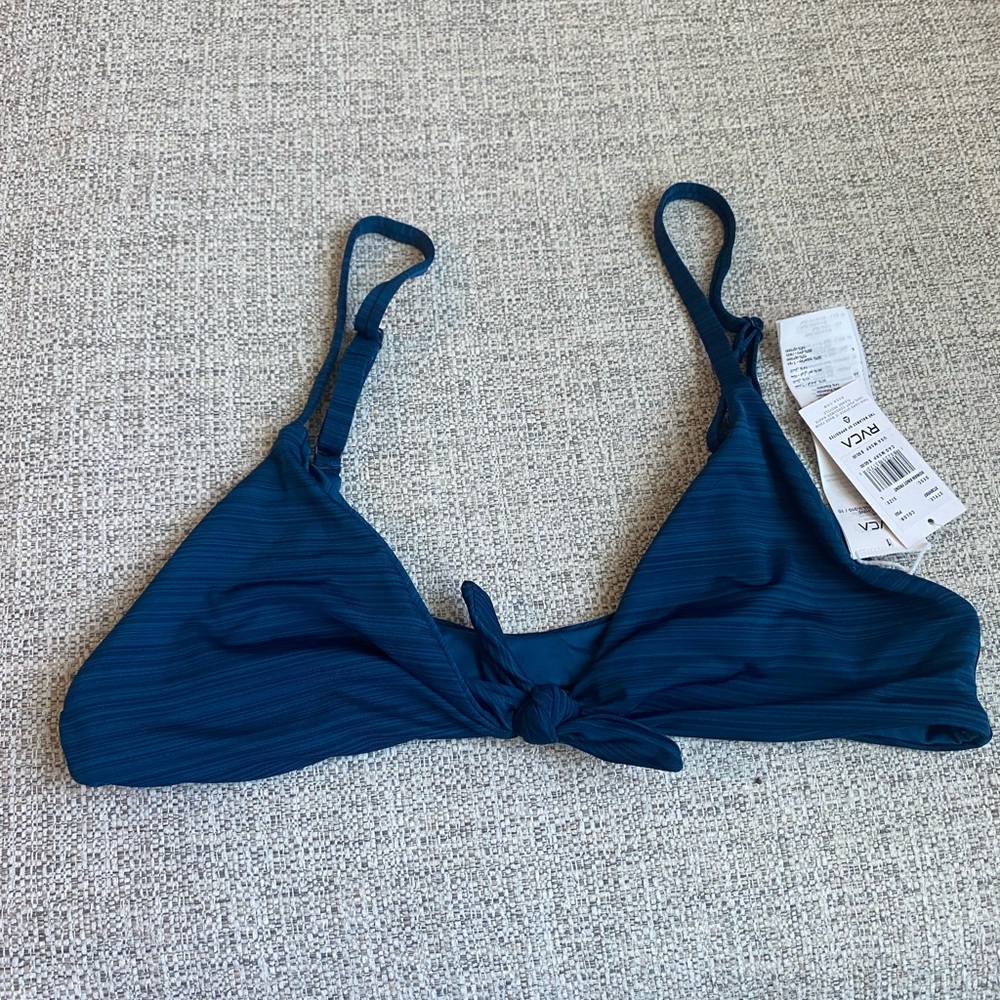 RVCA Women's Blue Bikini Top